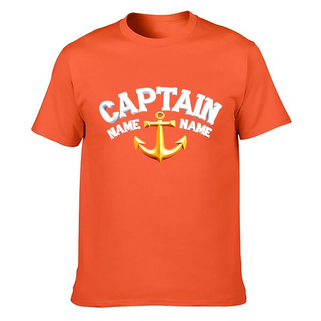 Captain Anchor Nautical Badge Street Distressed Washed Loose Simple Tee