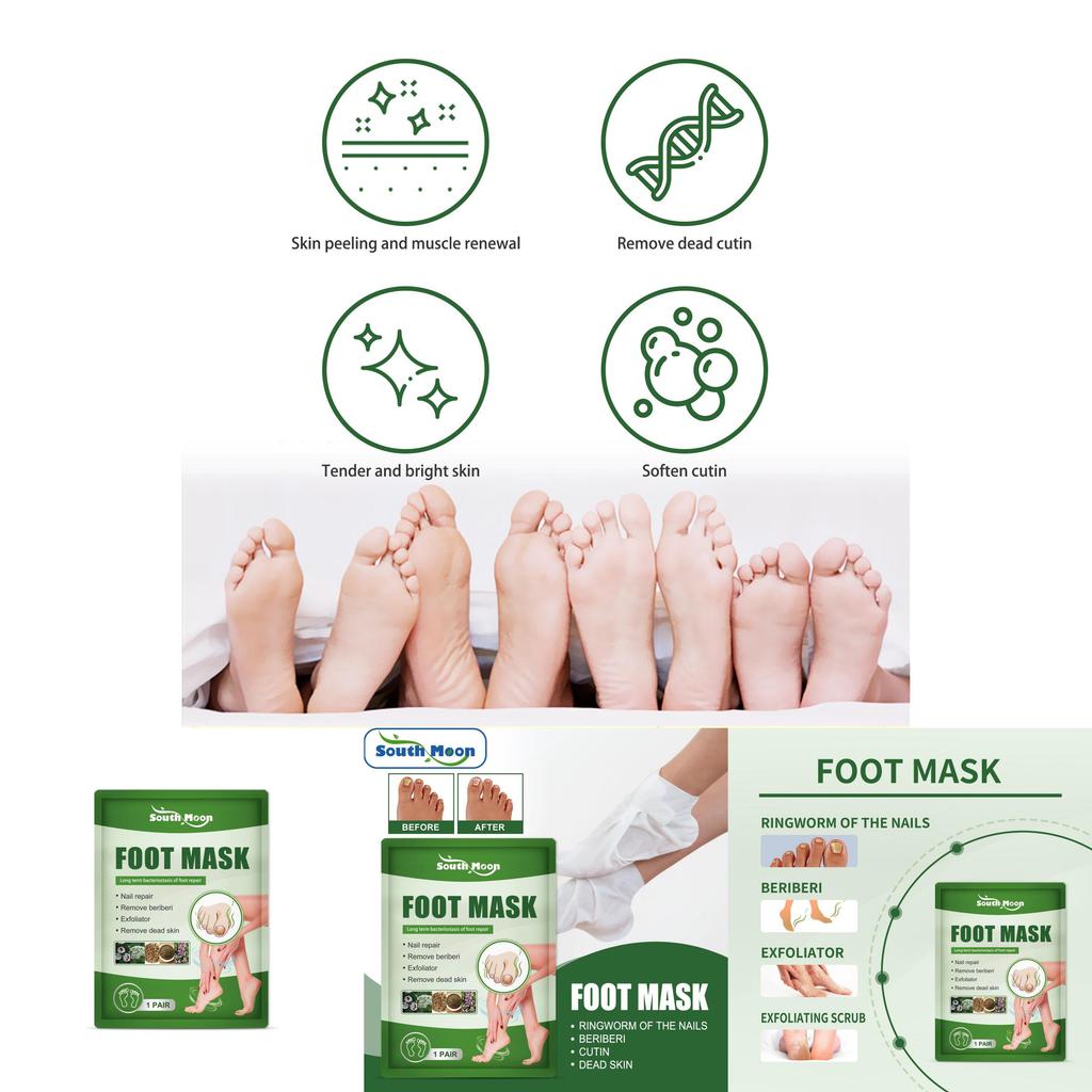 South Moon Nail Repair Foot Mask Nourishing Moisturizing Exfoliating For Cracked Heels