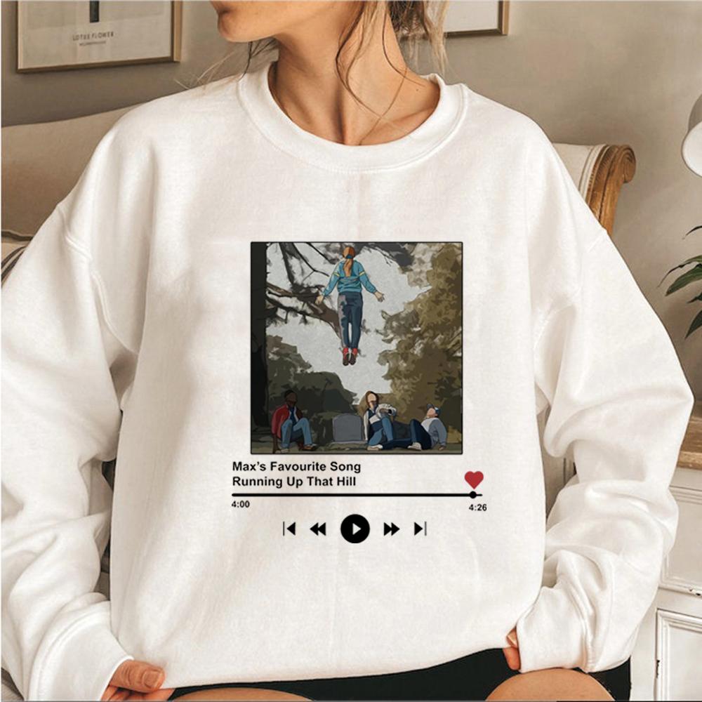 Свитшот Running Up That Hill Любимая песня Макса Свитшоты Унисекс С длинным рукавом Пуловер Свитер Стива Харрингтона Уличная одежда Топы S белый 1360₽