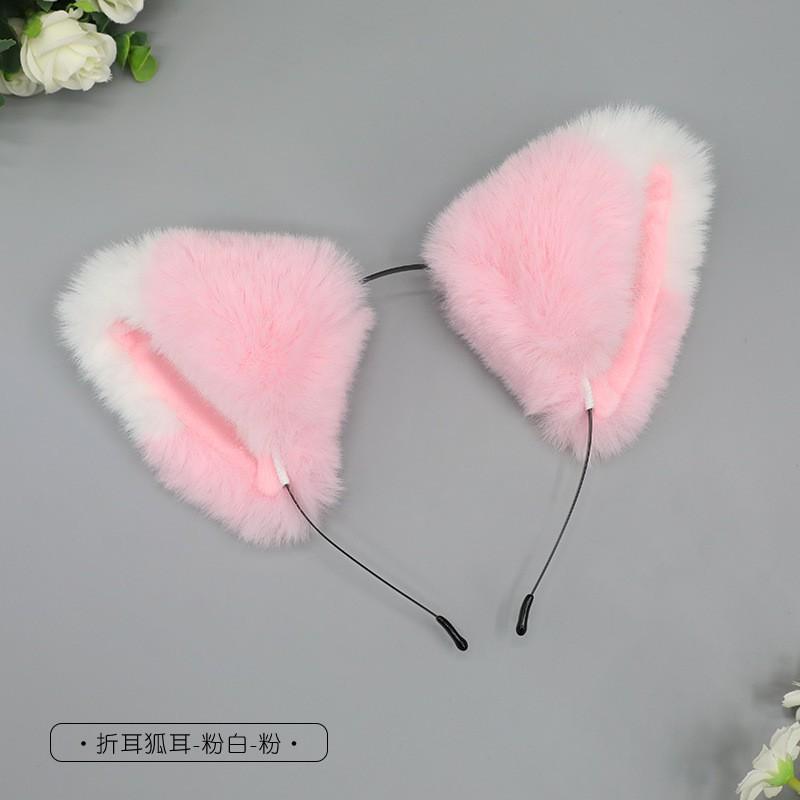Anime Cat Ear Headband Tail Set Cosplay Party Plush Feline Accessory Adult Fans