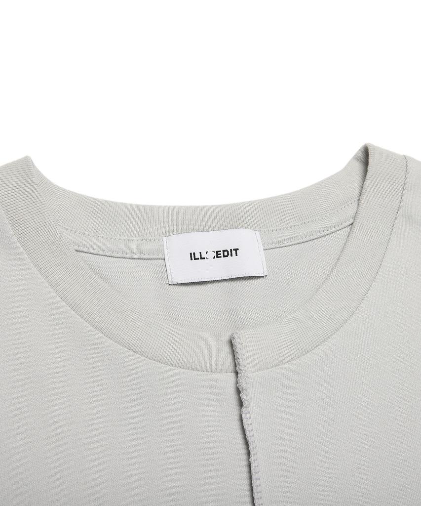Illedis Half Cutting T-Shirt Gray