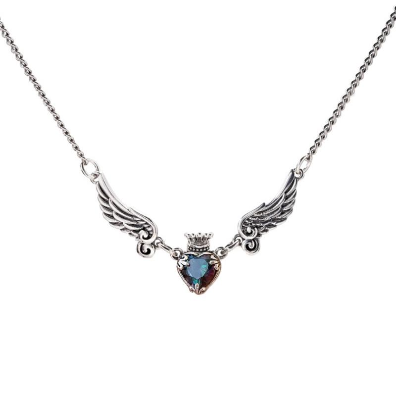 

Ожерелья с подвеской в виде сердца, ожерелья с подвеской в виде сердца, короны, крыльев ангела, ожерелье-чокер с подвеской Любовь из сплава для женщин, девушек 1