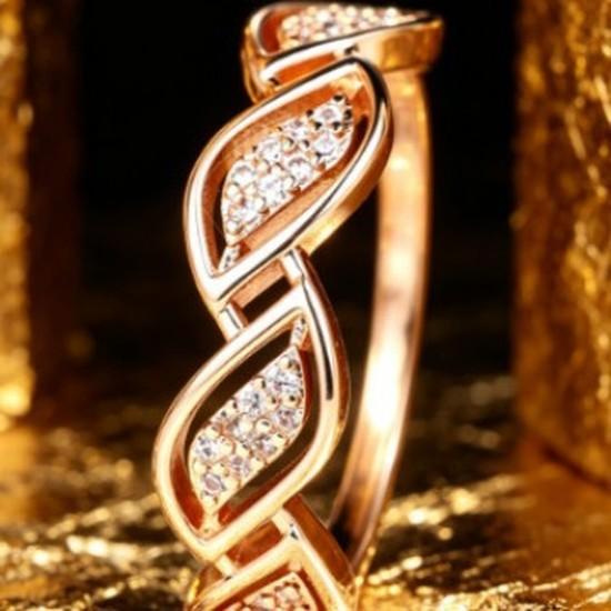 Korean-style Minimalist Ring with Interwoven Leaf Design and Full Diamond Embellishments Light Luxury, Versatile, and Fashionable Thin Ring for Women