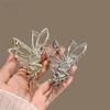 Rhinestone Elf Metal Hair Claw for Women Crab Clip Hairpin Crystal Pearl Hair Accessories Shiny Barrette Headband Jewelry Gifts