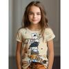 Buntes Katzenmädchen T-Shirt Niedliche Muster Sommer Kurzarm 3D Druck Mädchen Oberteil Mode Lässig Streetwear Kinderkleidung