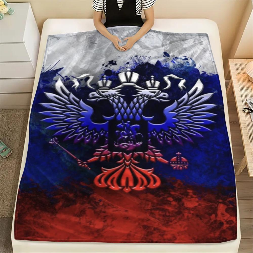 1PC Russian Double Print Flannel Blanket, High quality Comfortable for All Seasons, Home Decor, Warmth and Comfort, Perfect for Christmas Gifts138