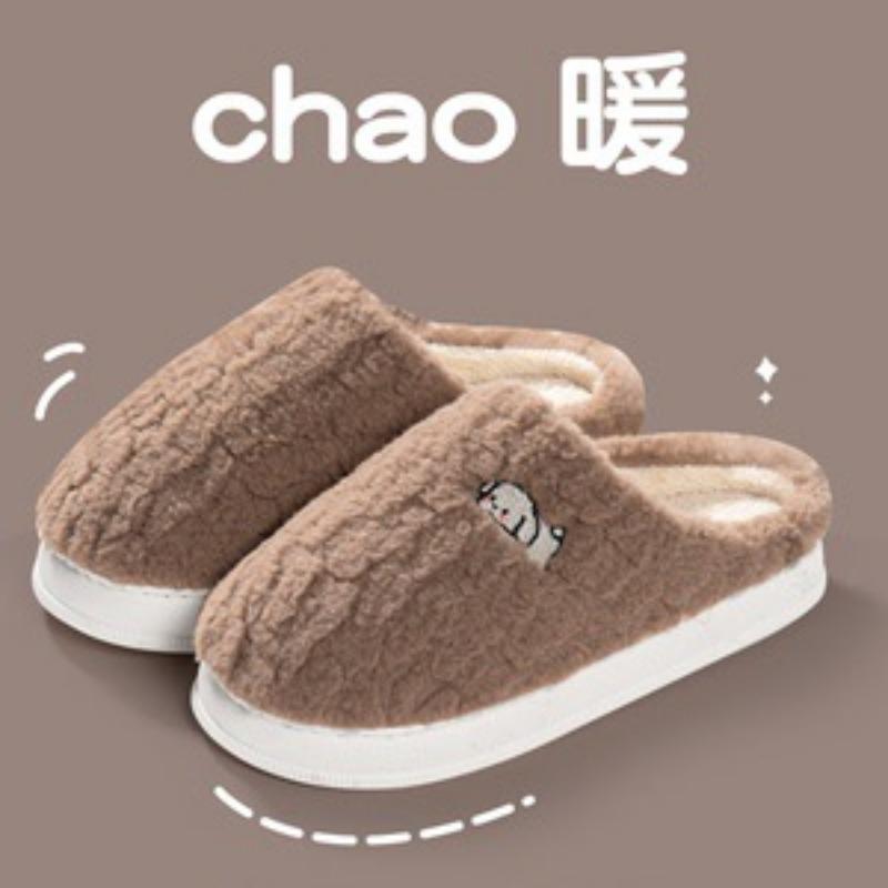 Cotton Slippers Women's Winter Bag and New Confinement Shoes Indoor Home Thick-soled Velvet Warm Couple Cotton Shoes Men