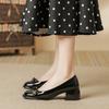 Bow thick heel single shoes women's skirt shopping casual women's shoes Mary Jane single shoes women