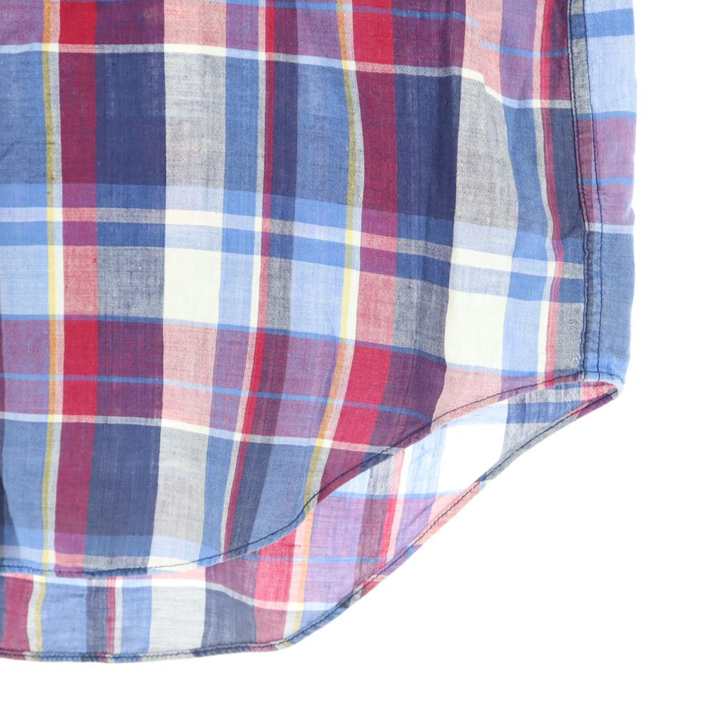 Beauty products BEAMS Check Pattern Short sleeve Cotton shirt L blue Men's Used