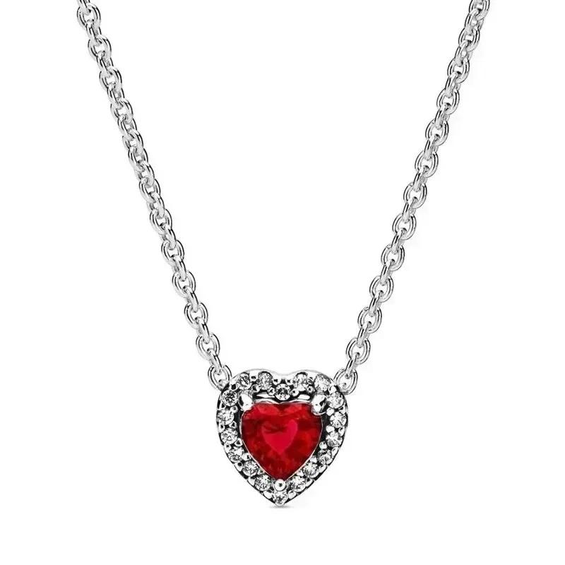Collana a Cuore in Argento 925 Regalo di Natale Compleanno per Donne Gioielli Rotondi Lucidi Raffinati Fascino Classico Sorpresa
