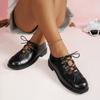 Fashion British Style Round Toe Lace-up Women 2025 Spring and Autumn New Retro Loafers Flat Deep Mouth Single Shoes