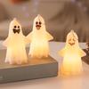 Halloween Spøkelseslys Skummelt Spøkelsesdekorasjon Lysende Spøkelsespynt Hengende Lys for Bord Kaminhylle Veggdekorasjon