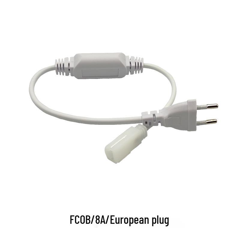 220V FCOB LED Strip with Uniform High Brightness, No Visible Beads, 10cm Cuttable, Self-Adhesive Backing