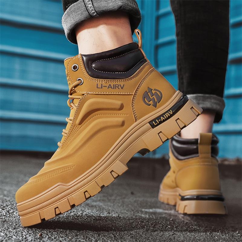 Martin Boots Men's 2025 New Summer High-top British Style Tooling Leather Boots Thick-soled Mid-top Leather Shoes Men's Locomotive Boots