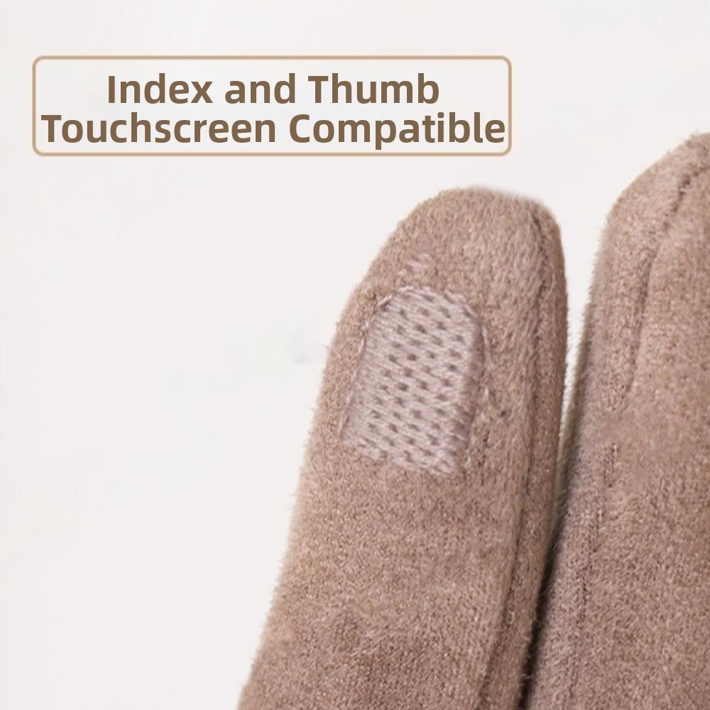 Thick Winter Thermal Gloves Warm Windproof Suede Gloves Cold Season Touch-Screen Gloves Gift