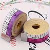 1pc Soft Measuring Tape, 60-Inch Flexible Canvas Sewing Ruler, Dual System Soft Scale, Body Measurement Tool, Purple and Yellow