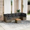 VidaXL Garden Lounge Set 8 Pcs with Grey Cushions Wicker 3223575