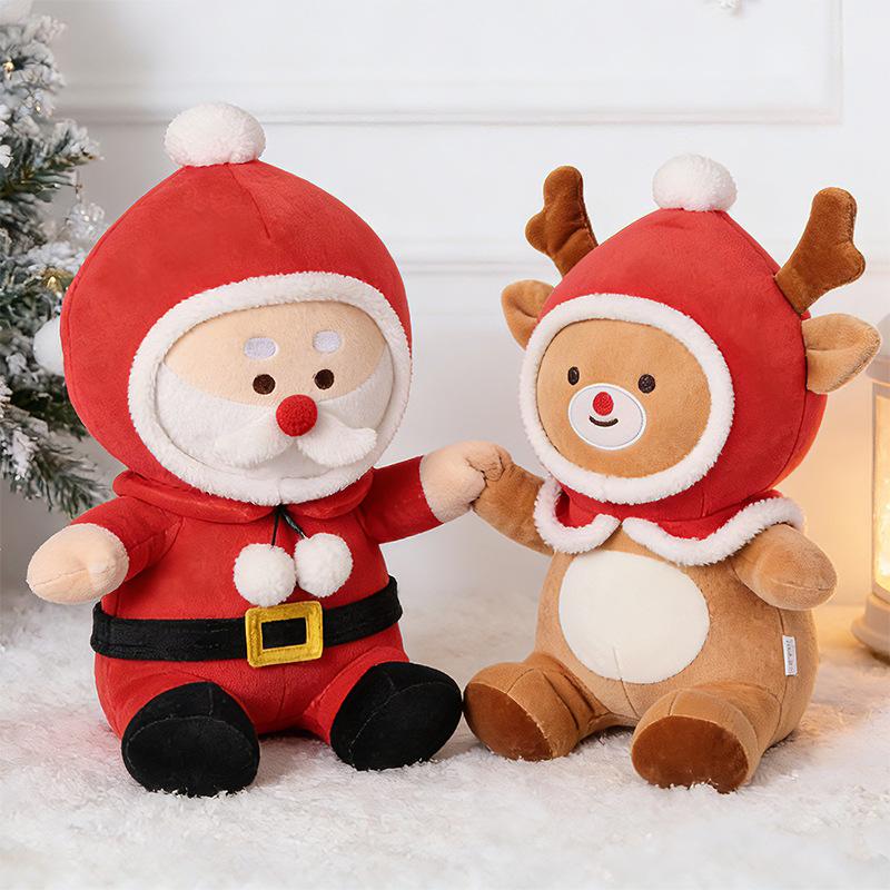 Cute Christmas Plush Doll Snowman Gingerbread Man Christmas Tree Santa Claus Doll Holiday Decoration Gift
