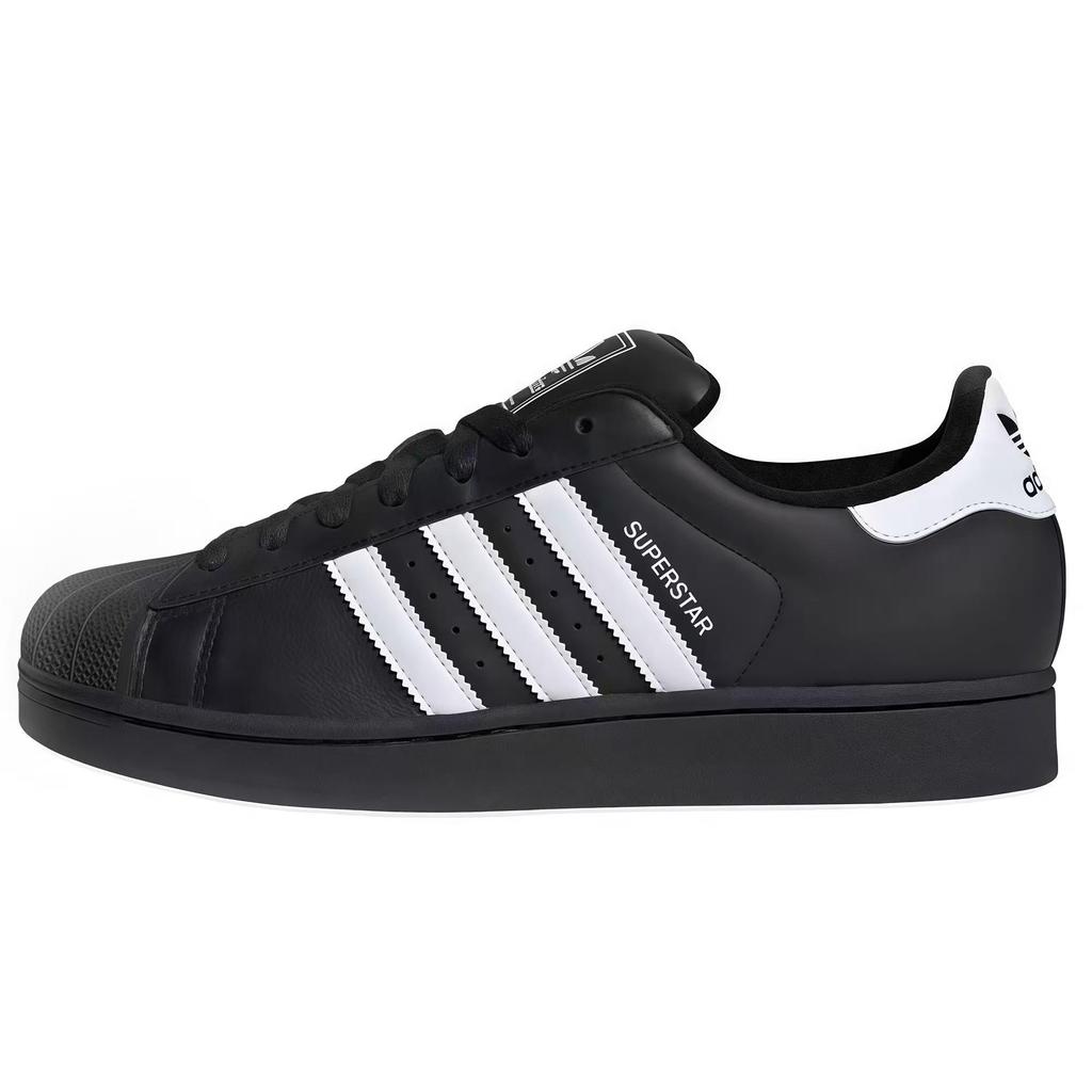 adidas Originals Superstar 2 Zapatos de Skate de Cuero Caña Baja Unisex Negro Plata JI0079(Equipo1284-S)
