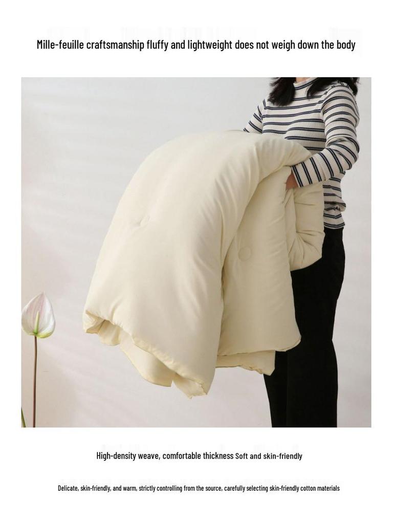 Cotton Soybean Fiber Quilt: All-Season Cozy Comfort for Spring, Autumn, and Winter - Ideal for Students and Air Conditioning Use