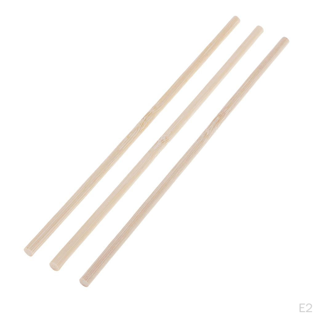 Bacchette di Bambù Legno Rotonde Non Finiture Aste di Legno per Artigianato Modellismo Giocattoli Educativi per Bambini