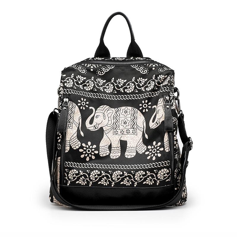 Backpack Women's Ethnic Style Printed Single Shoulder Crossbody Bag Simple and Lightweight Travel Backpack
