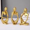 Decorative Abstract Thinker Men Statue Set of 3 Modern Art Showpiece Sculpture (Fantasy, Resin,13CmX6Cm) Decoration Items