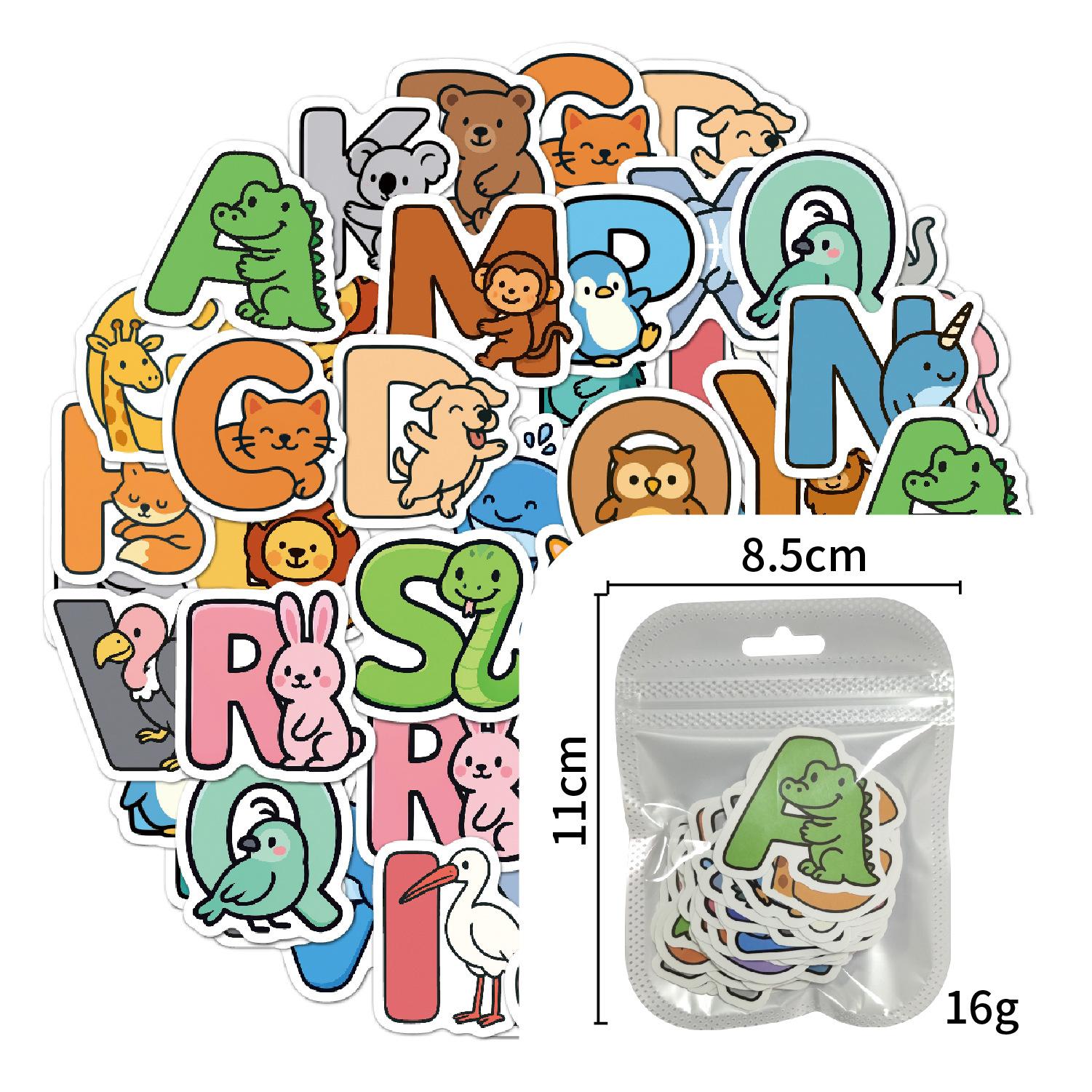 

Animal Letter Stickers 52 Stationery Creative Water Cups Personalized Toys Matching Children s Spelling Letter Stickers