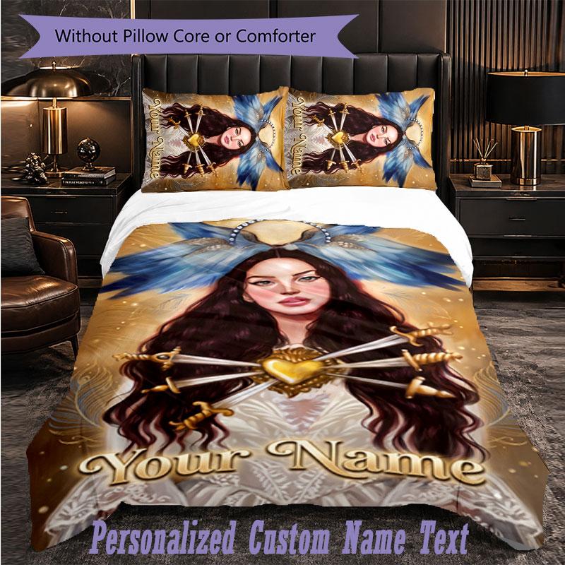 Personalized 3Pcs Bedding SetLana Del Rey Custom Text Duvet Cover Pillowcase Set Bedroom Gift