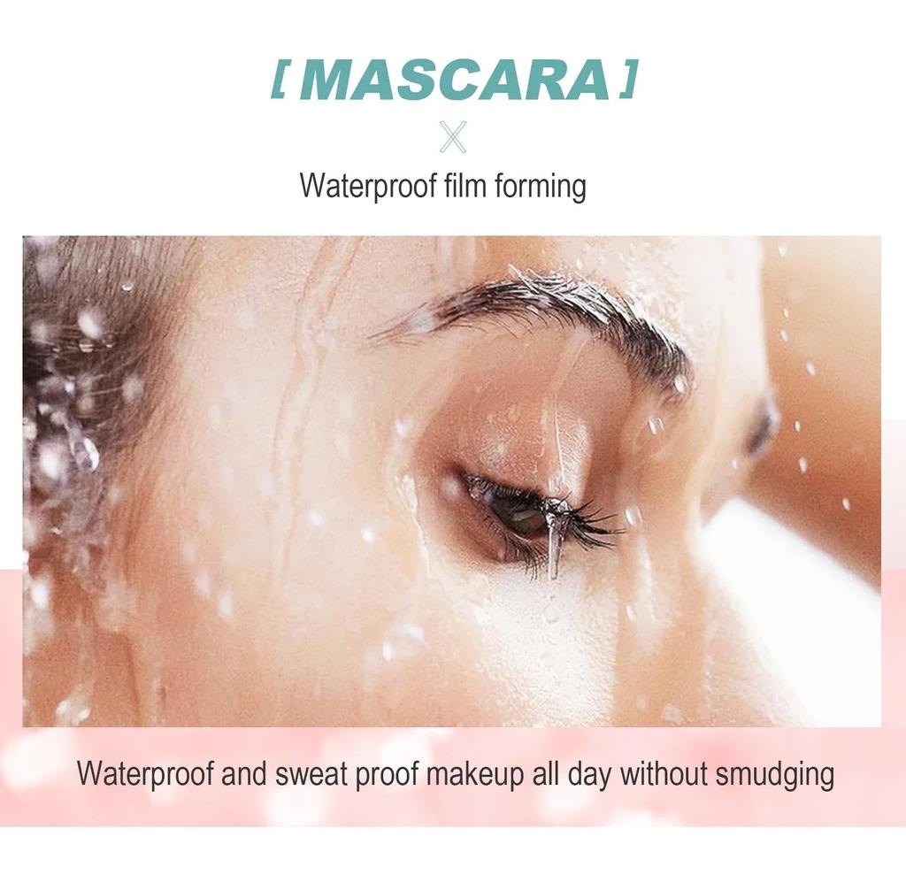Mascara 4D, Nero, Waterproof, Ultra-Lungo, Volumizzante, Lunga Tenuta Anti-Macchia, Perfetto per Festival e Occasioni Speciali