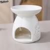 White Ceramic Incense Burner Candle Essential Oil Aromatherapy Diffuser Hollow Heating Stove Middle East Home Decor Ornament