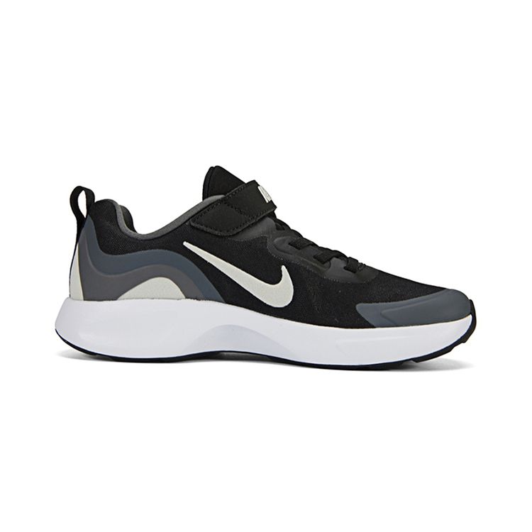 Nike Wearallday Round Toe Lace-Up Durable Breathable Low-Top Kids Running Shoes Kids Running Shoes Black White Gray CJ3817-011