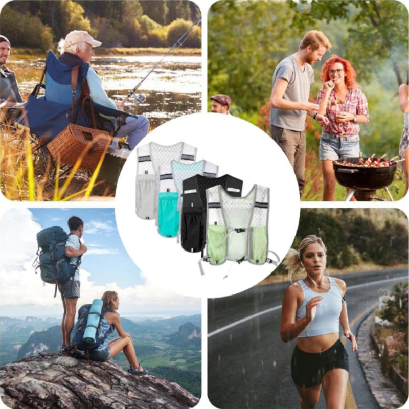 Reflective Hydration Backpack Waterproof Running Sports Vest For Hiking Cycling Marathon With Multi-Pocket