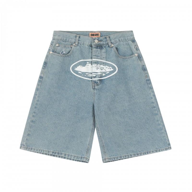 Corteiz Streetwear Short Pants Men Women Alcatraz Ship Print Loose Fit Cotton Shorts