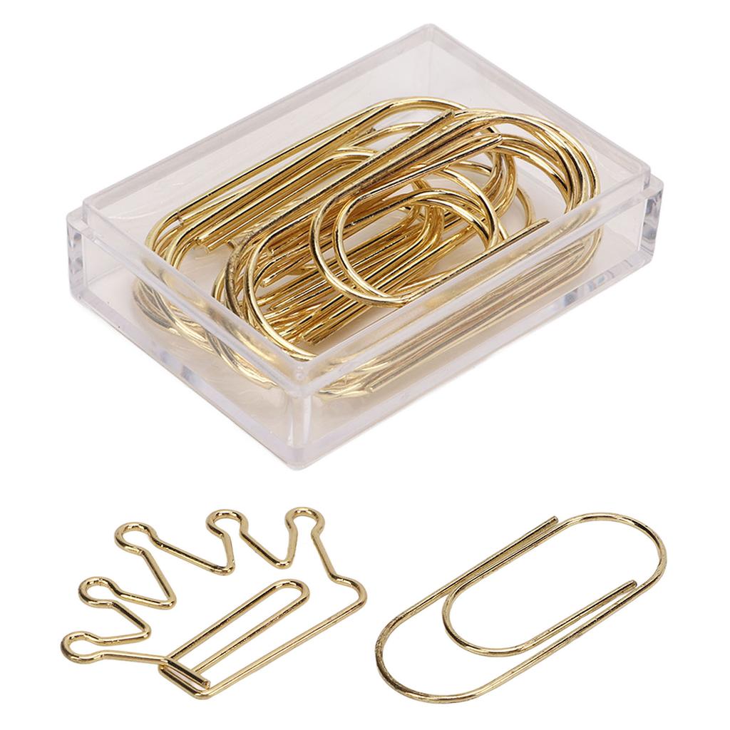 100Pcs Cute Planner Clips Innovative Design Anti Rust Electroplating Process Gold Paper Clips for Of