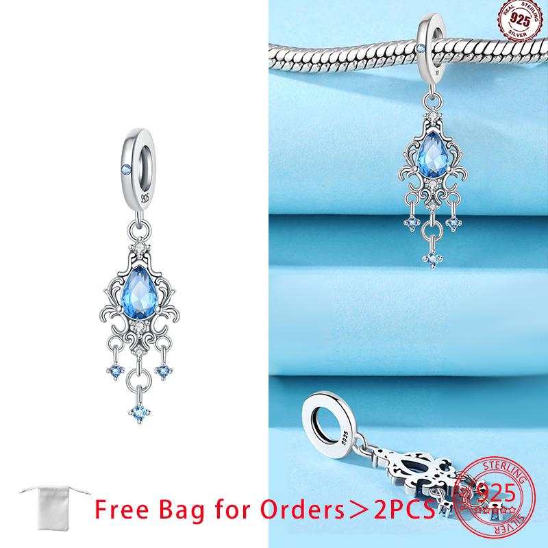 Original Blue Heart-Shaped Charms Rocket Pilot Bow Beads Copper Pendants Fit Bracelet Women Diy Jewelry Making Fine Gift