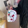 Hello Kitty Shell Shaped Cosmetic Bag 3D Embroidery Cute Cartoon Cat Storage Pouch Portable Travel Toiletry Bag
