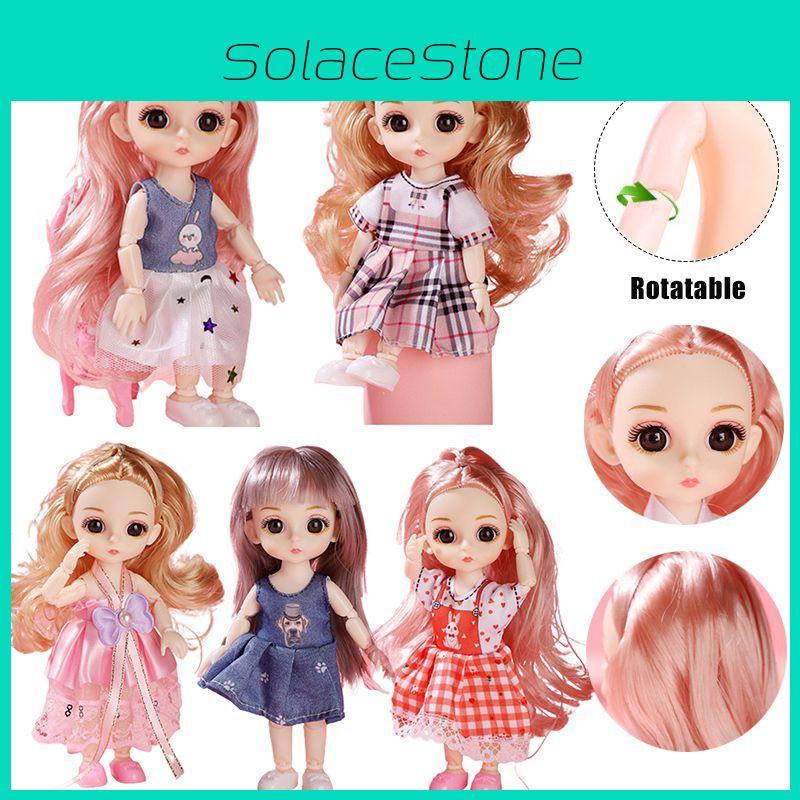 1/12 6.6in Bjd Princess Dolls Cute Moveable Joints Kids Birthday Gift
