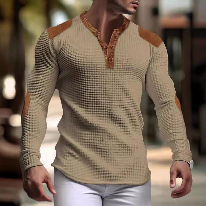 3D Breathable Men's Casual Sweatshirt Autumn V-Neck Top Sports Sweatshirt