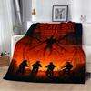 Custom Horror, Thriller 3D Printed T-The Unfamiliar Warm Flannel Blanket Living Room Sofa Camping Picnic Blanket Holiday Gifts