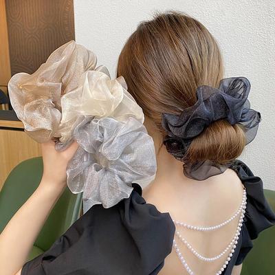 Large Mesh Hair Ring Women's Korean Style Simple Fashion Scrunchie Hair Accessories