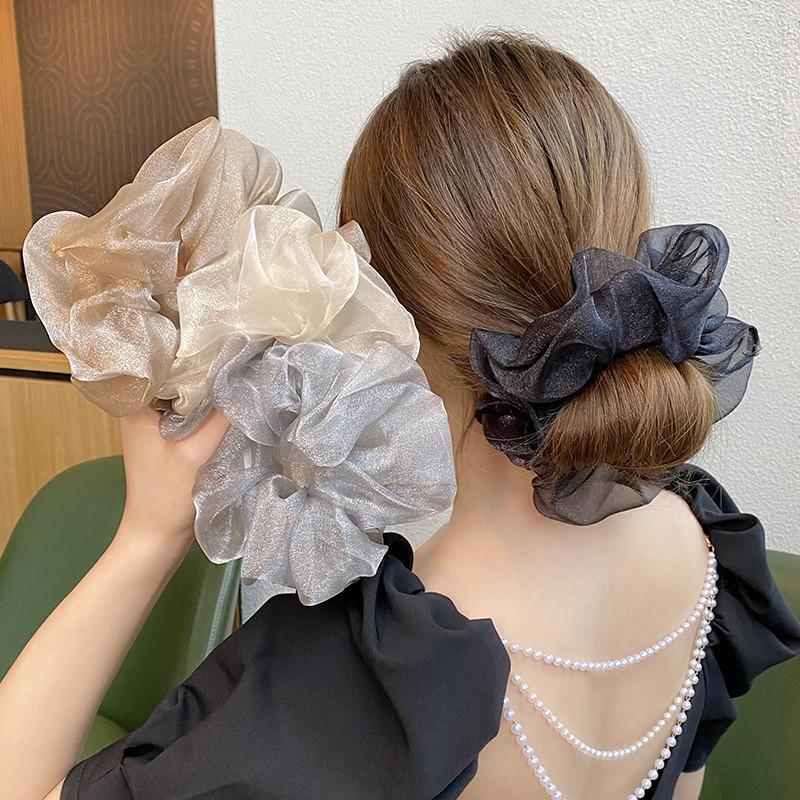 Large Mesh Hair Ring Women's Korean Style Simple Fashion Scrunchie Hair Accessories