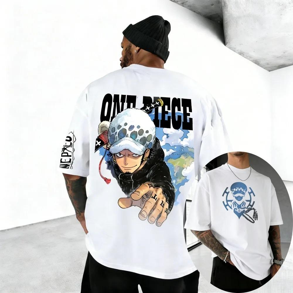 One Piece Printed Shortsleeved Cotton Unisexs Tshirt for Women 2026 Summer Cotton Unisex Clothing Y2k Top Tees New Retro