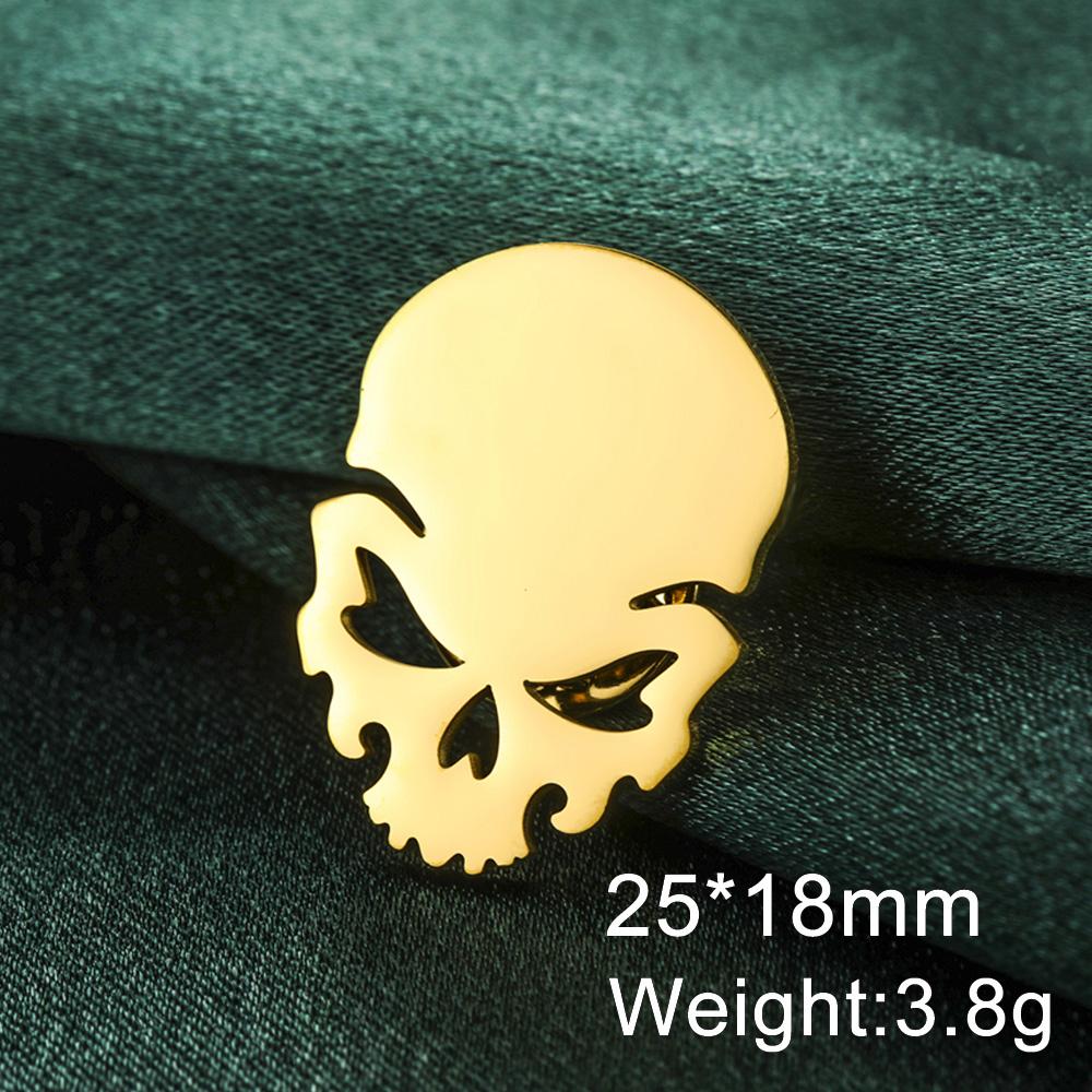 Dawapara Gothic Skull Brooches Pin for Halloween Men Women Skeleton Macabre Spooky Pin Symbol Stainless Steel Jewelry