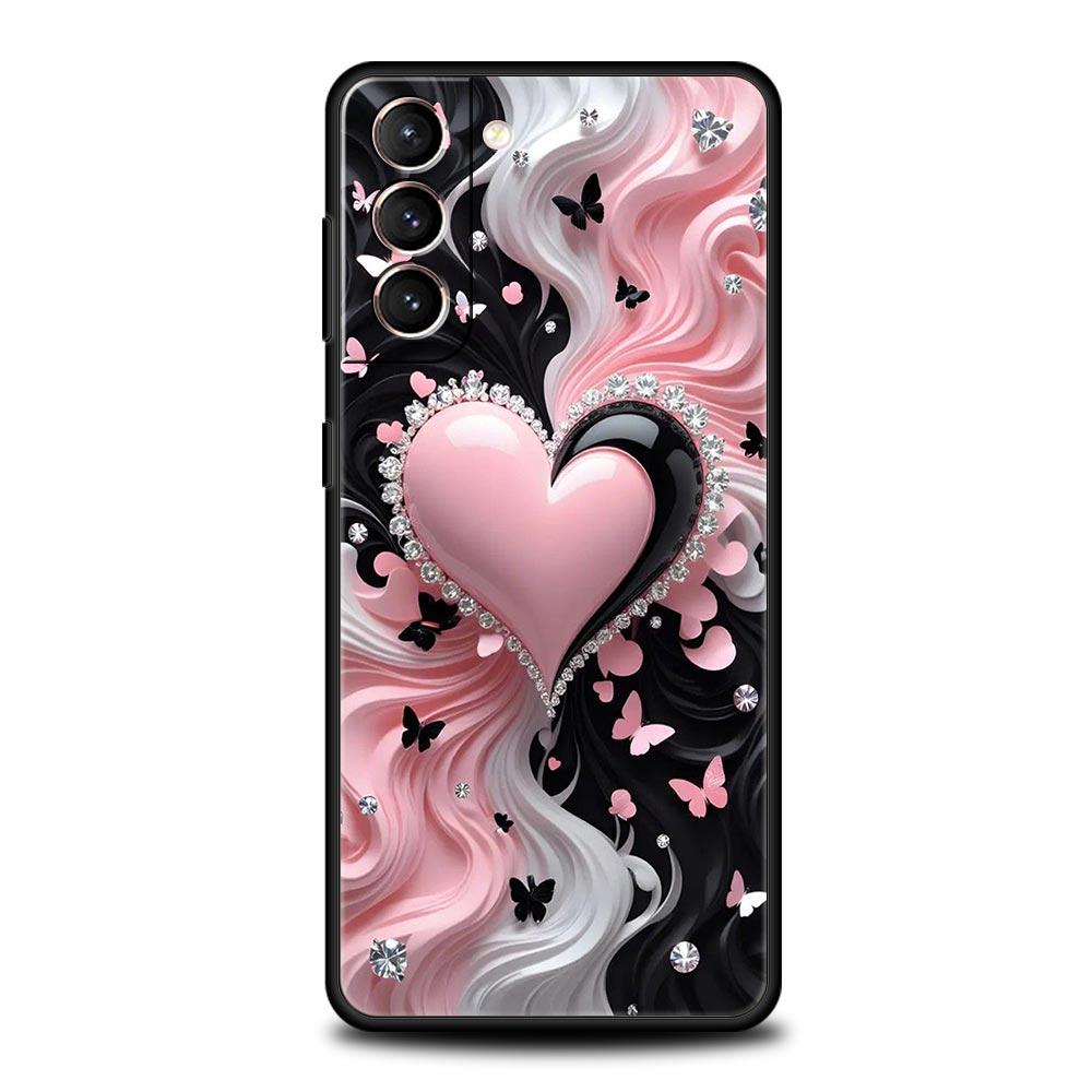 Colored Love Heart Printed Phone Case for Samsung Galaxy S26 S25 S24 S23 S22 S20 S21 FE Ultra S25 Edge Plus 5G Soft TPU Cover