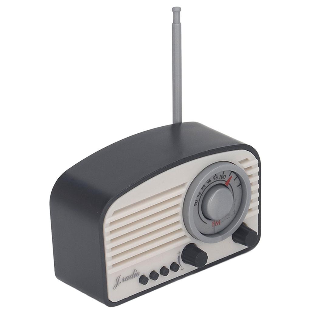 Dollhouse Mini Radio Model Vintage Cute Decoration Realistic Dollhouse Radio Model Toy for Children Black