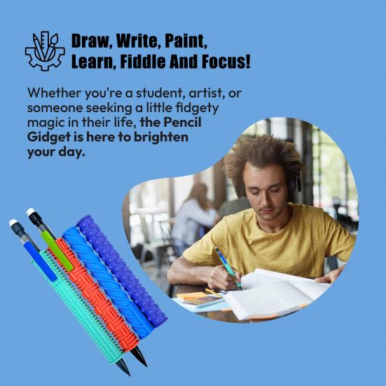 Silicone Pen Sleeve for Quiet Fidgeting Sensory Stress Relief Pen Mechanical Pencil Conversion Kit Teacher Gift for Classroom Supplies