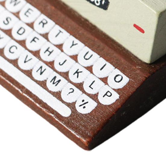 1Set 1:12 Miniature Typewriter Model Lightweight Multifunctional Wood Dollhouse Simulation Black Typewriter Shooting Props