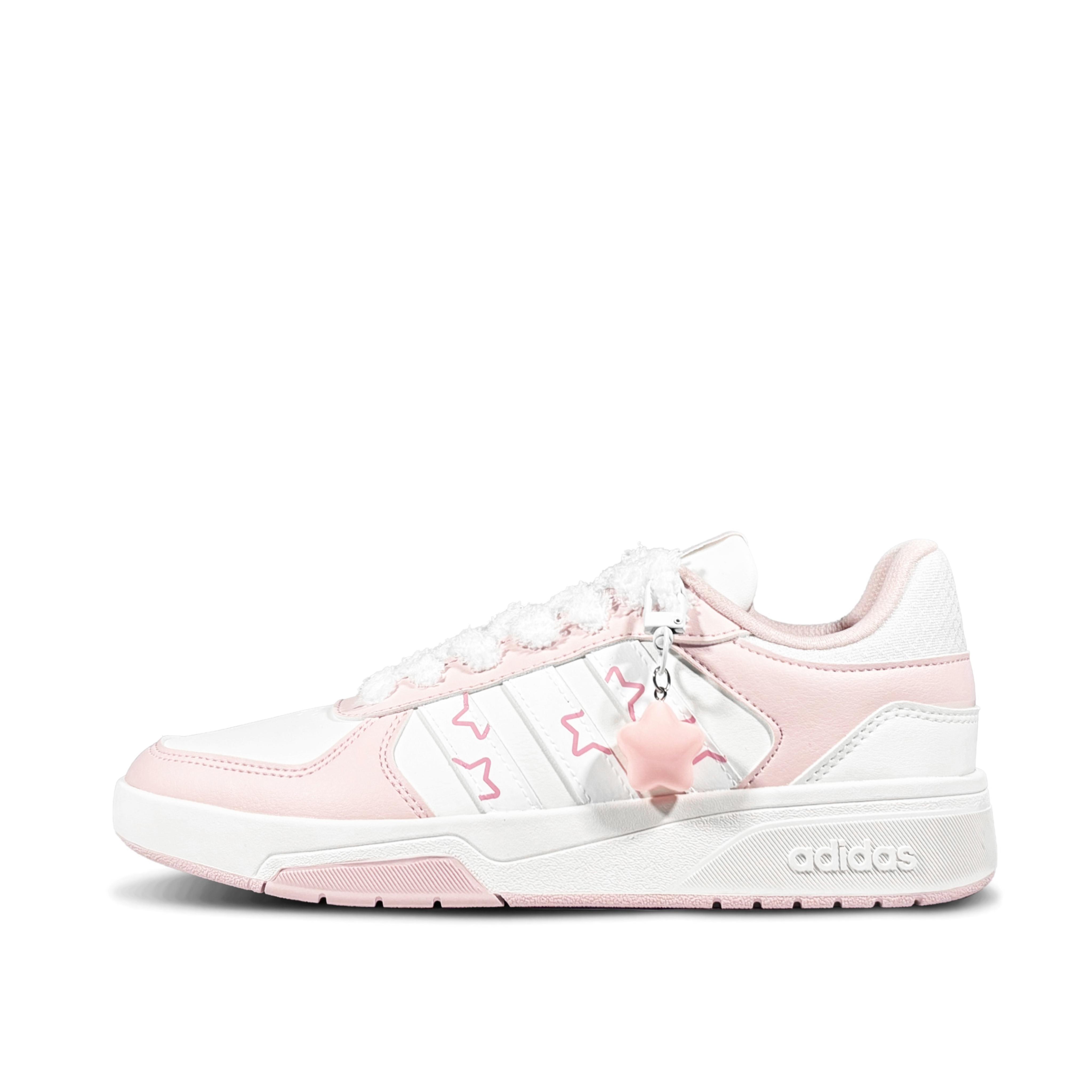 

Adidas COURTBEAT Nebula Velvet Whisper Low top Skateboard Shoes Unisex Pink White KI6785(Team-814) 36