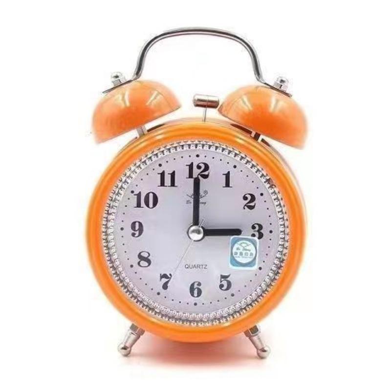 Children's Students Metal Bell Alarm Clock Creative Learning Silent Night Lights Fashionable Classic Loud Bedside Cute Clock Watch